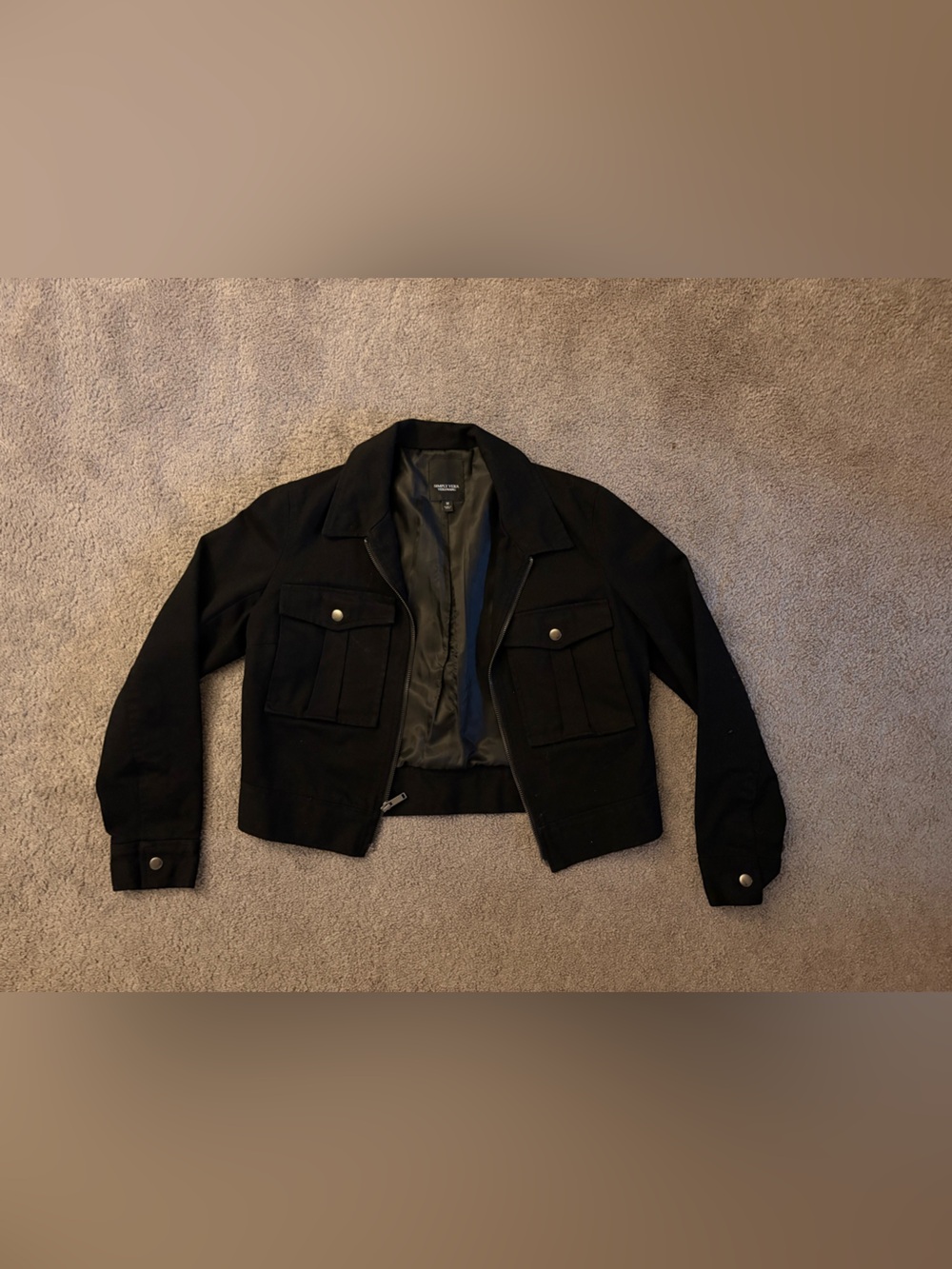 Simply Vera Vera Wang Black Cropped Jean Jacket